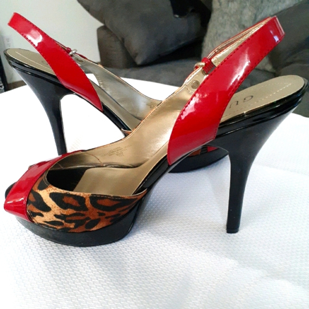 Animal print with red heels
